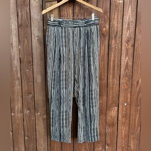Robert Louis Vertical Striped Button Waist Stretch Pants